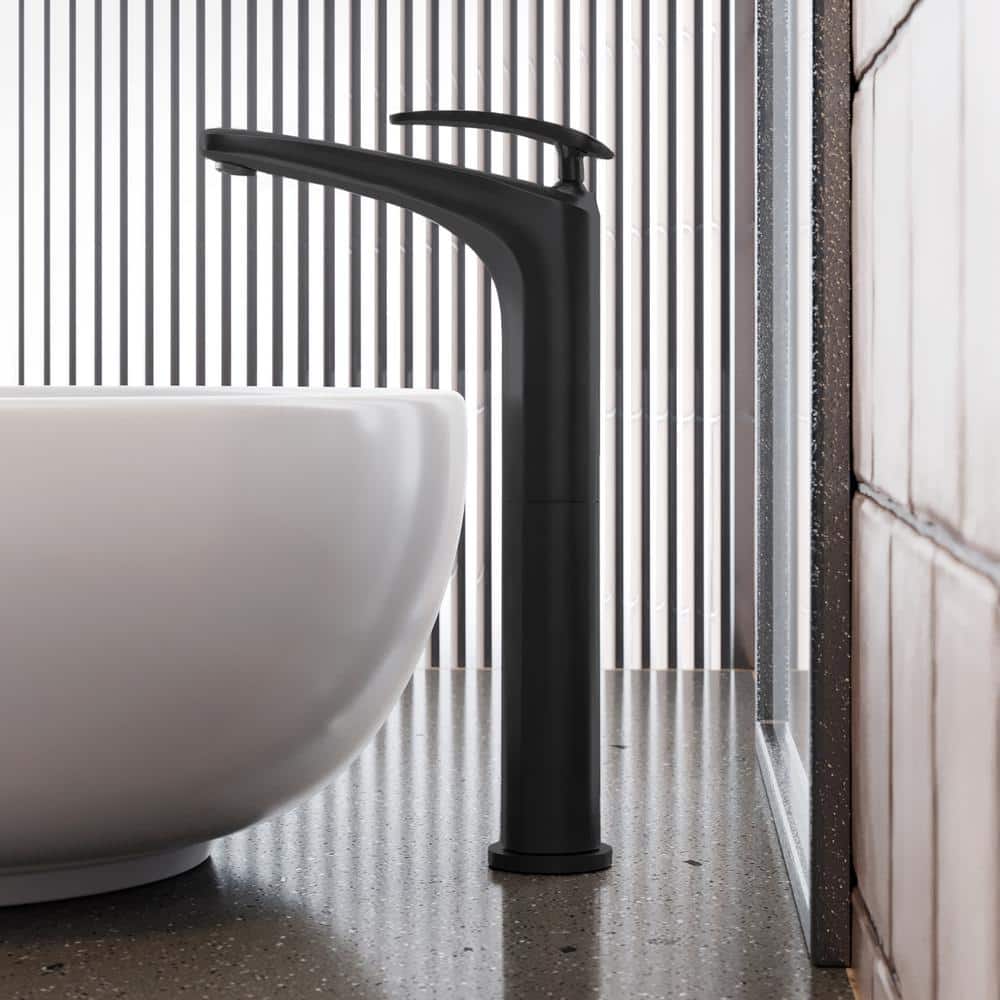 Sublime Matte Black Brass Single-Handle Bathroom Faucet