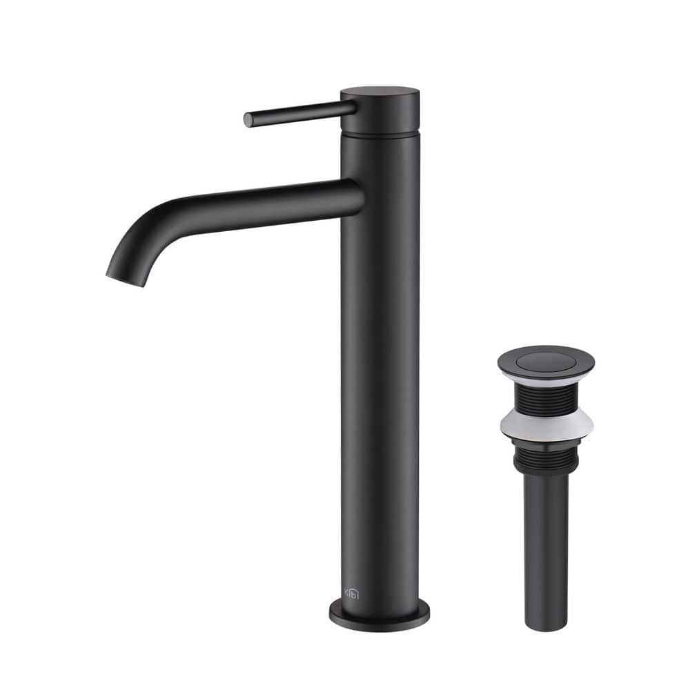 Single Handle Lever Handle Single Hole Bathroom Sink Faucet with Supply Lines and Pop-Up Drain in Matte Black price history on PriceWatchPro