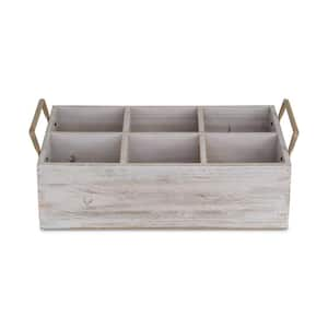 Rustic Graywash 6 Slot Wooden Caddy