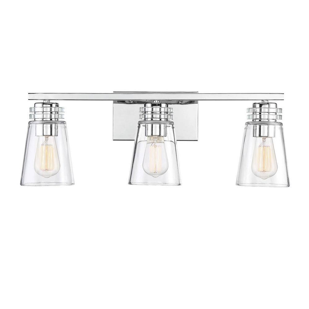 Filament Design 3-Light Polished Nickel Bath Vanity Light with Clear Glass  CLI-SH280245
