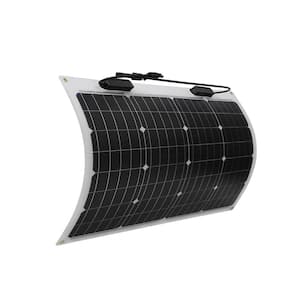 50-Watt 12-Volt Flexible Monocrystalline Solar Panel Bendable Off-Grid Charger for Marine RV Cabin Van Uneven Surfaces