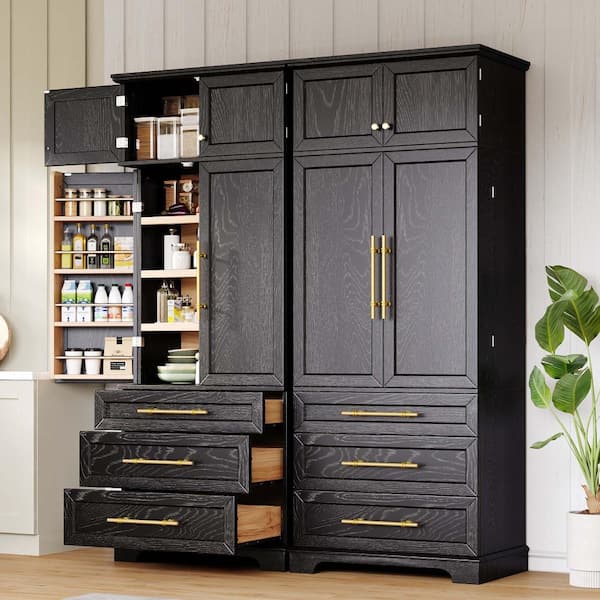 XUJMK 32 in W x 16 in D x 78 in H Linen Cabinet, Kitchen Pantry