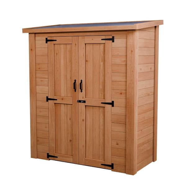 OLUMAT 8 ft. W x 6 ft. D Outdoor Storage Iron-Wood Shed with Vents