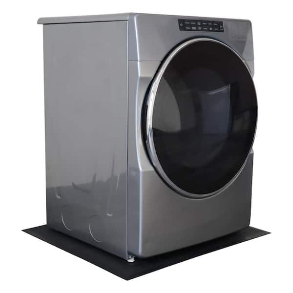 Rubber-Cal 31 in. x 35 in. Black Rubber Washer and Dryer Mat