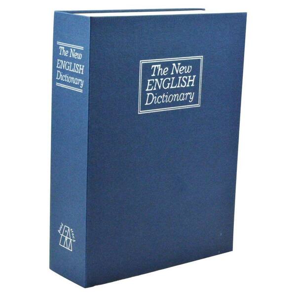 Blue Large Home Security Dictionary Book Safe Storage Key Lock Box 