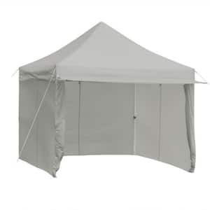10 ft. x 10 ft. Gray Pop-up Gazebo Canopy with 5 Removable Zippered Sidewalls