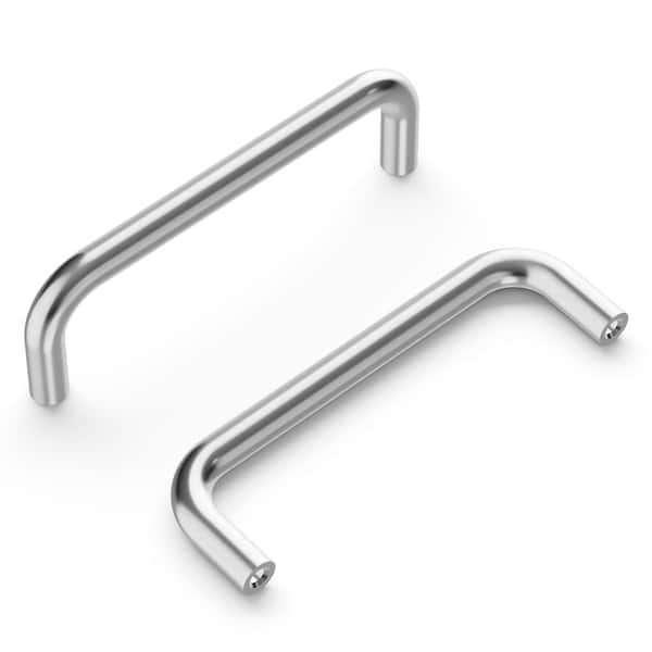 HICKORY HARDWARE Wire Pulls Pull 3-1/2 in. (76 mm) Center to Center Chrome Finish Modern Brass Bar Pull (1-Pack )