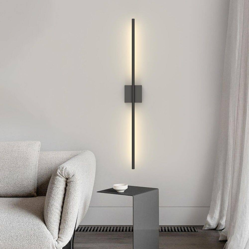 39 in. Modern Black Battery Operated Wall Sconce 350° Rotatable Dimmable Rechargeable Wall Light with Remote (Set of 2) price history on PriceWatchPro