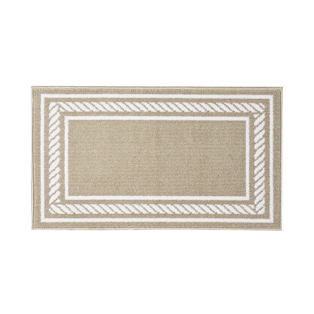 White Boarder Rug Reviews for Nautica Rope Border Beige/White 2 ft. x 4 ft. Tufted Border ...