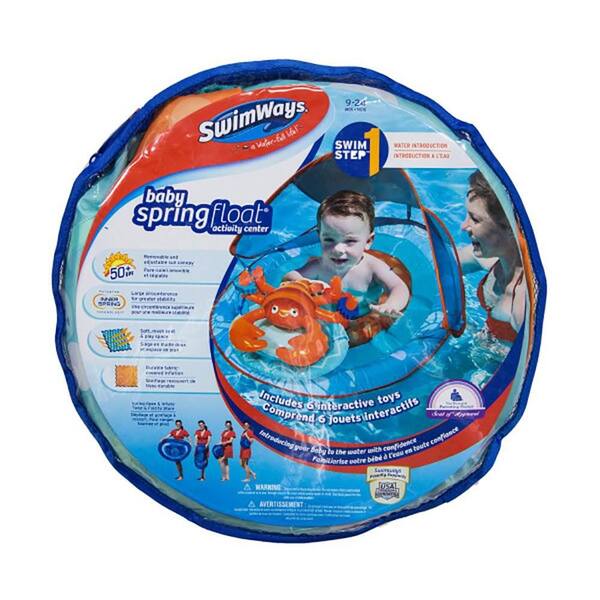 SwimWays Baby Spring Inflatable Round Pool Float w/ Protective