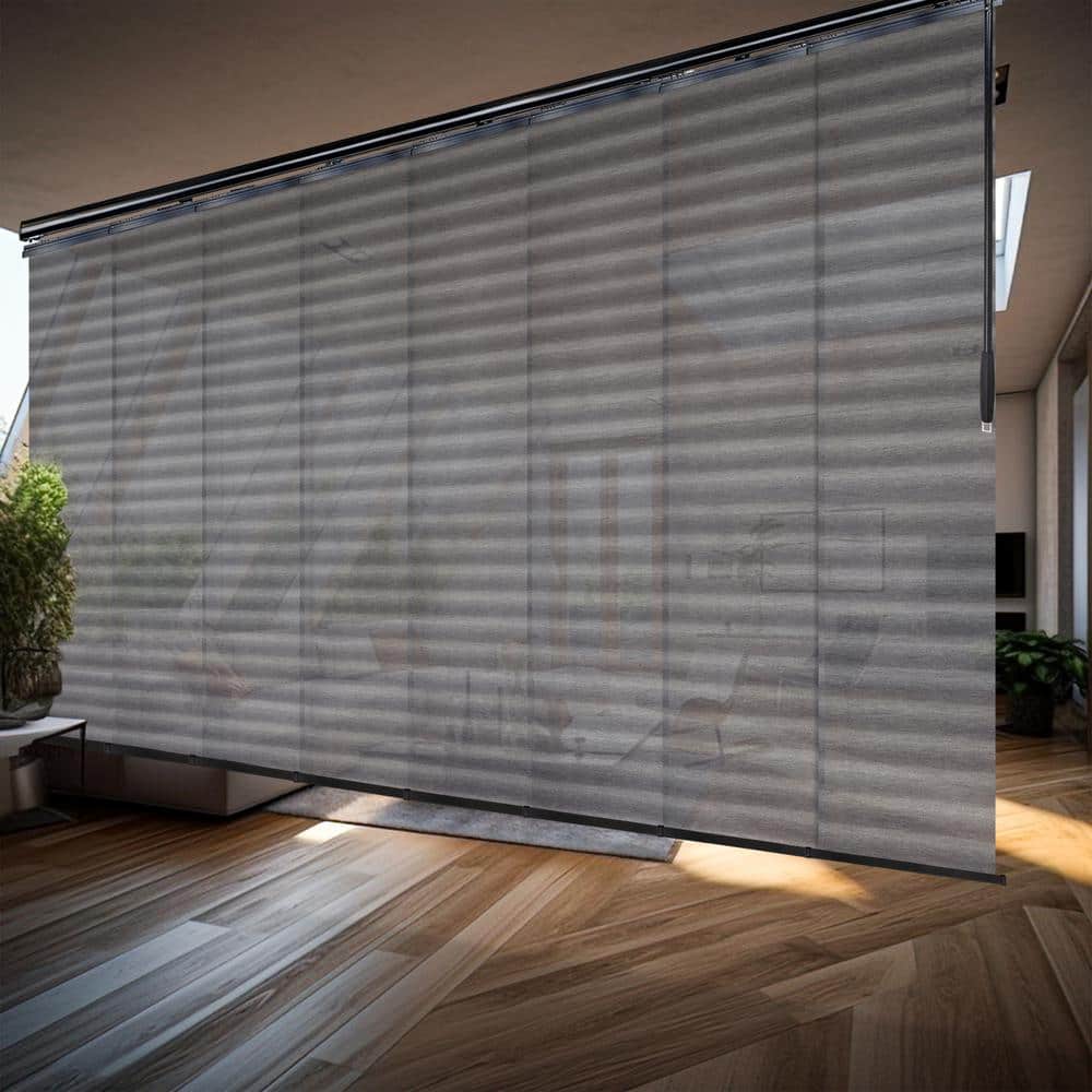 Shadow Stripe 130 in. - 175 in. W x 116 in. L Adjustable 8-Panel Black Double Rail Panel Track with 23.5 in. Slates price history on PriceWatchPro