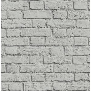 Cologne Grey Painted Brick Strippable Roll (Covers 56.4 sq. ft.)