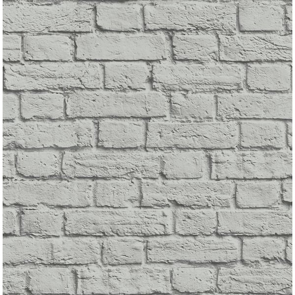 Brewster Cologne Grey Painted Brick Strippable Roll (Covers 56.4 sq. ft.)