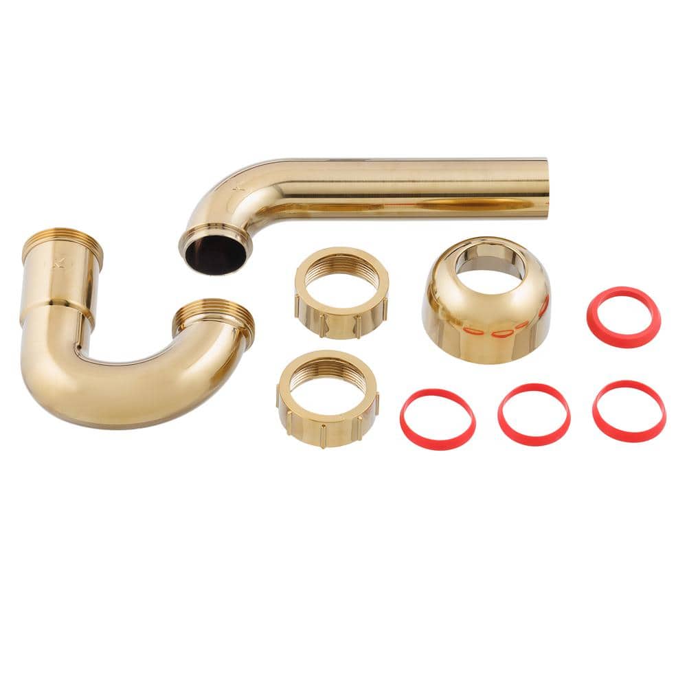 Brushed Gold Decorative ABS P-Trap with Reducer Washer