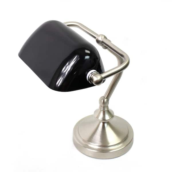 Simple Designs Executive Banker's Desk Lamp with Glass Shade