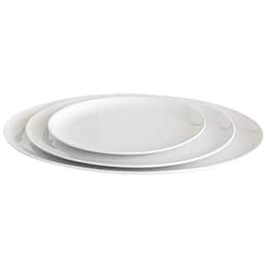 20 in. White Porcelain Oval Platters with 3-Sizes (Set of 3)