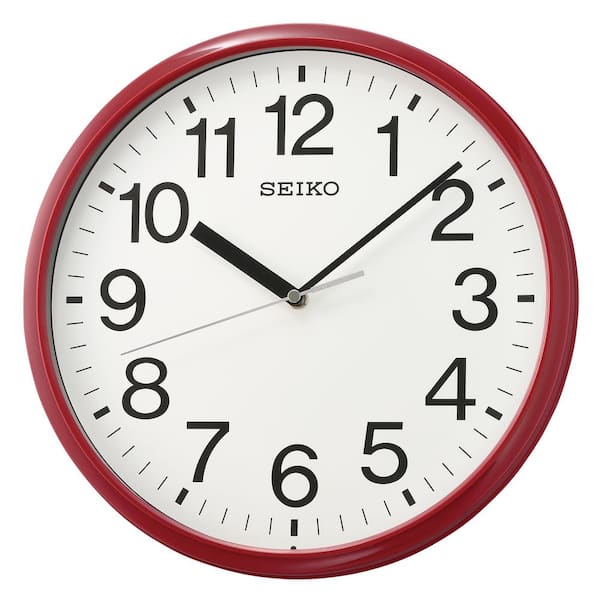Seiko 12 in. Red Business Wall Clock