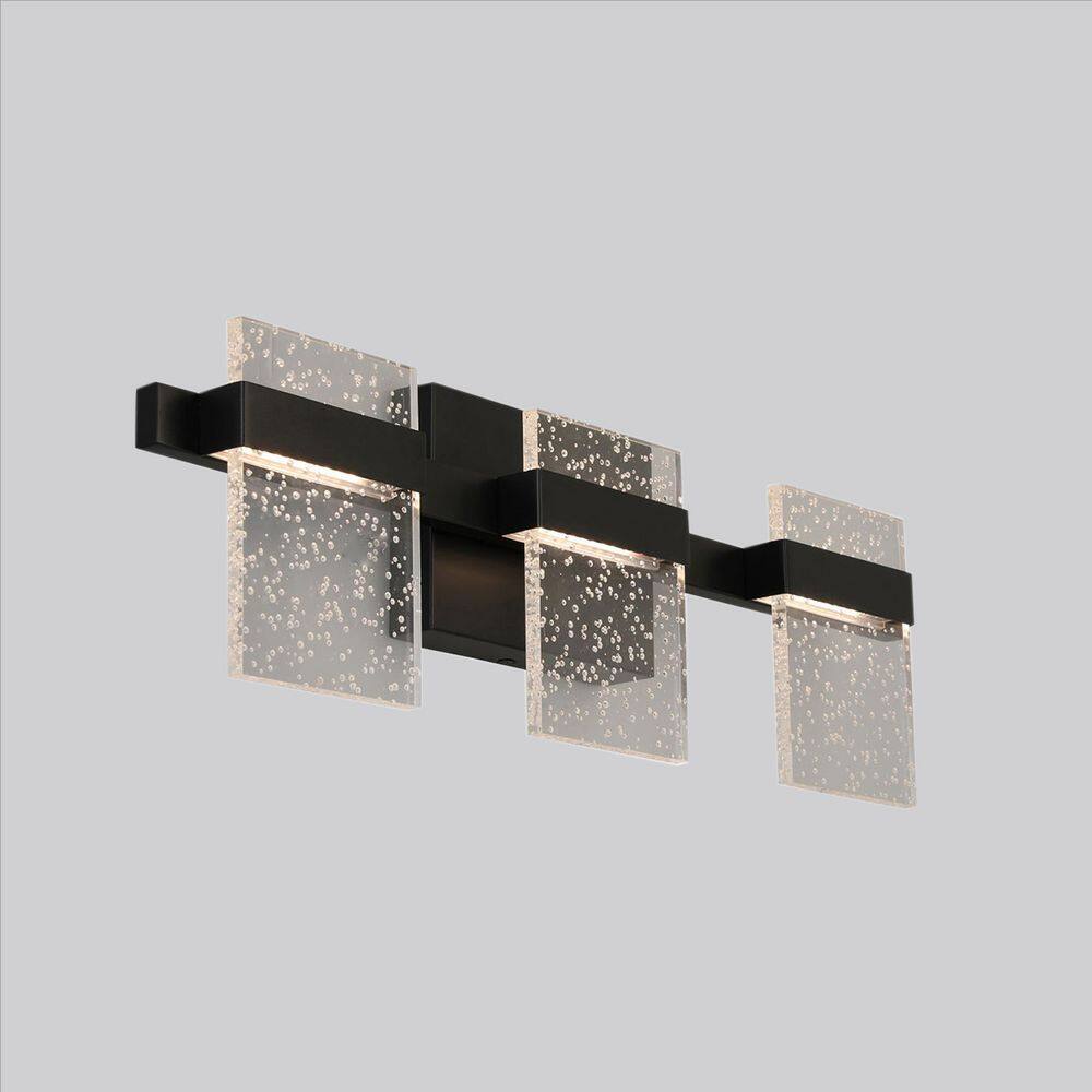 Madrona Black 23-Inch 3-Light LED Glass Vanity Light