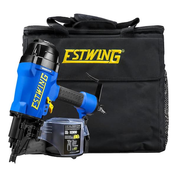Estwing Pneumatic 15-Degree 3-1/2 in. Coil Framing Nailer with 1/4 in. NPT Industrial Swivel Fitting and Bag