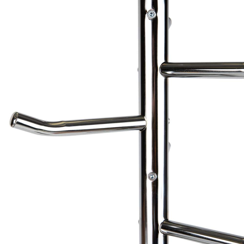 Silver Heavy-Duty Metal Freestanding Coat Rack with 6 Hooks