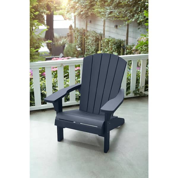 Keter Troy Midnight Blue Plastic, Midnight Blue Resin Adirondack Chairs
