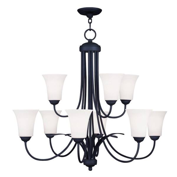 Livex Lighting Providence 9-Light Black Incandescent Ceiling Chandelier