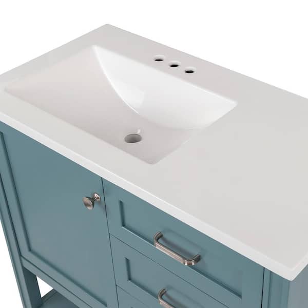 Home Decorators Collection Northwind 36 25 In W X 18 85 D 35 41 H Bathroom Vanity Sage With White Cultured Marble Top B36x20184 - Home Decorators Collection Abbey Vanity Unit