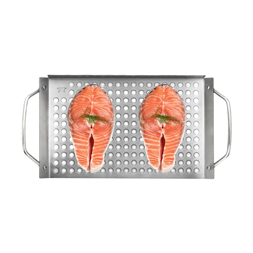Compact Stainless Steel Outdoor Grill Topper Grid with Handles