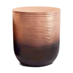 Nova Boho 19 in. Wide Metal Side Table in Copper Ombre, Fully Assembled