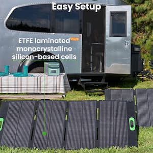 Foldable 200W Monocrystalline Portable Solar Panel for Electric Solar Generators, Water-Resistant IP67, Off-Grid