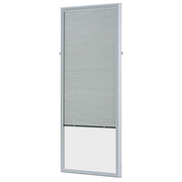 ODL White Cordless Add On Enclosed Aluminum Blinds with 1/2 in. Slats, for 22 in. Wide x 64 in. Length Door Windows