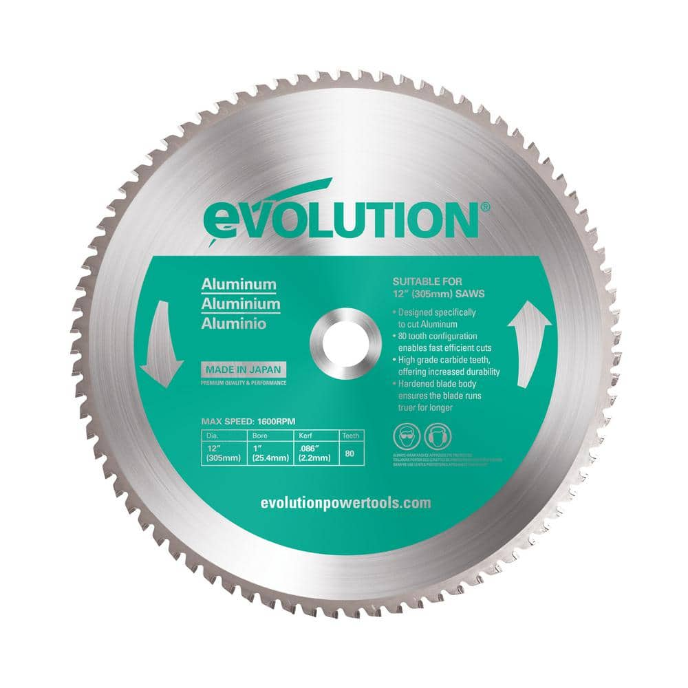 Evolution Power Tools 12 in. 80-Teeth Aluminum Cutting Saw Blade 12BLADEAL  The Home Depot