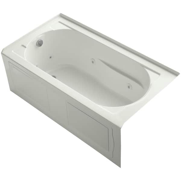 KOHLER Devonshire 60 in. Left Drain Rectangular Alcove Whirlpool Bathtub in Dune