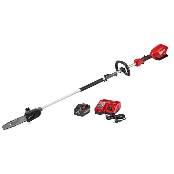 Milwaukee M18 FUEL 10 in. 18V Lithium-Ion Brushless Electric Cordless Pole Saw Kit with Attachment Capability and 8.0 Ah Battery