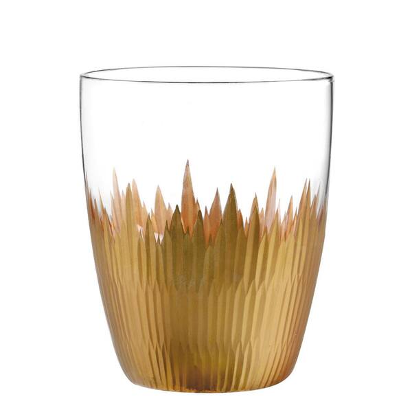 Qualia Lava Gold 12 oz. Double Old Fashioned Glass (4-Piece Set)