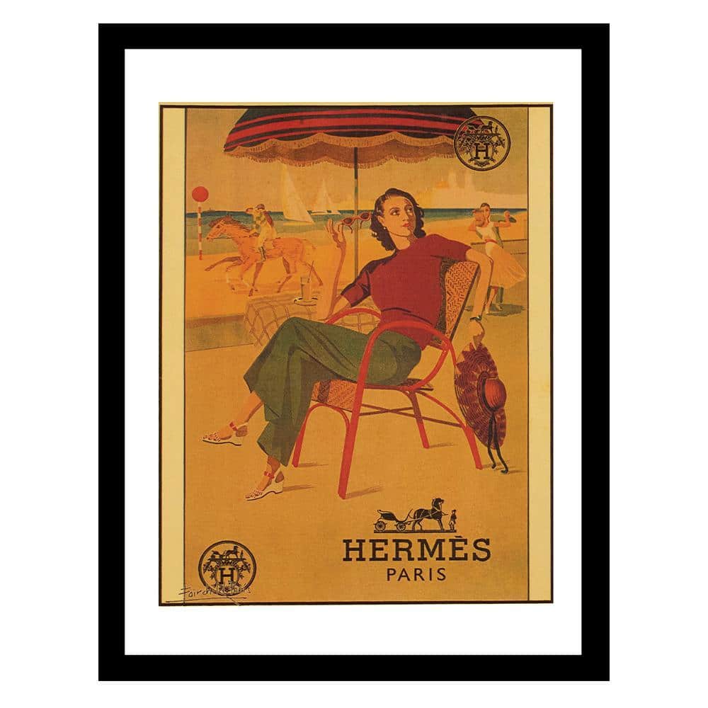 Vintage Paris Styling At The Beach by Fairchild Paris 1-Piece Framed Graphic Print Abstract 18 in. x 14 in. price history on PriceWatchPro