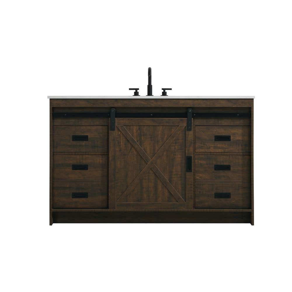 54 in. Single Sink Expresso Bath Vanity with White Engineered Marble Top price history on PriceWatchPro