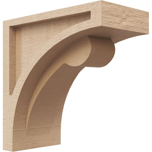 Ekena Millwork 4 in. x 8 in. x 8 in. Series 1 Classic Viola Rough Cedar Woodgrain Timberthane Polyurethane Corbel, Primed Tan