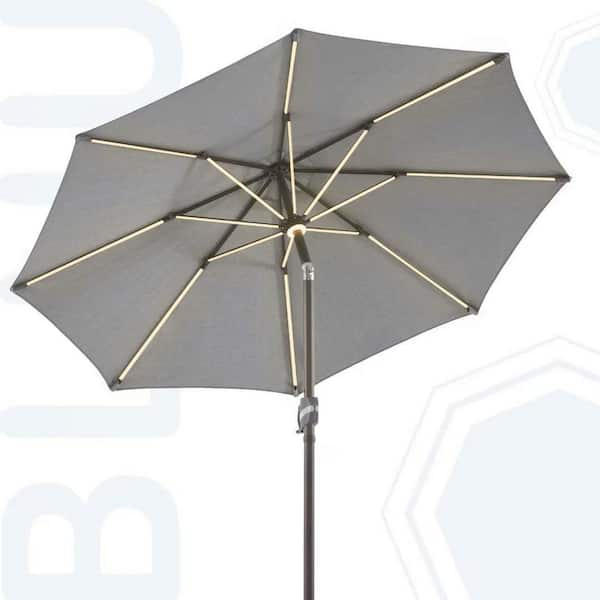 PASAMIC 10 ft. Outdoor Solar Market Umbrellas Patio Umbrella with 16 ...