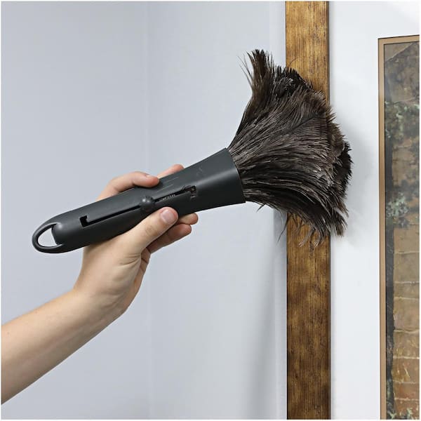 15 in. Retractable Soft Feather Duster with Adjustable Lever and Hanging Loop