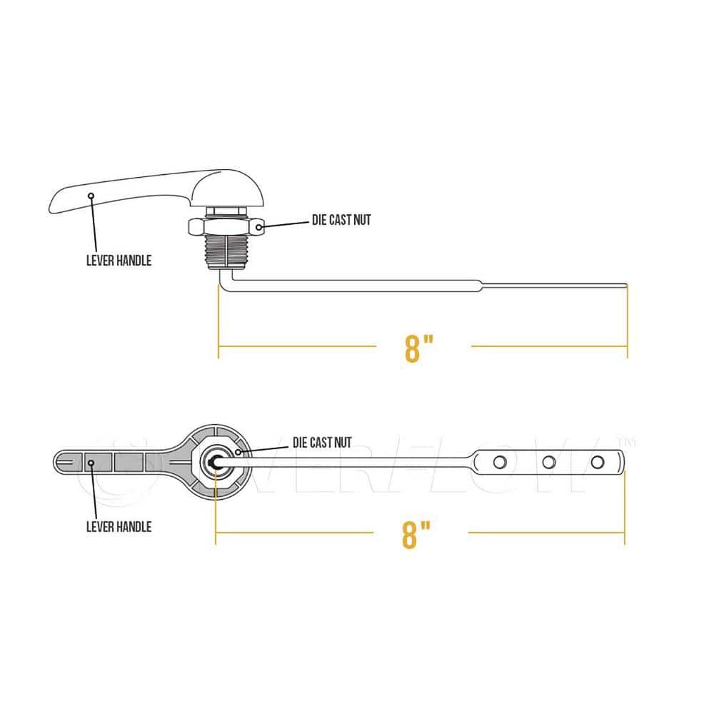 Universal Chrome Toilet Tank Flush Lever Handle
