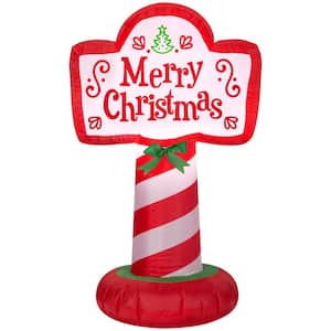 3 ft. Tall x 1.4 ft. W Christmas Inflatable Airblown-Outdoor Merry Christmas Sign