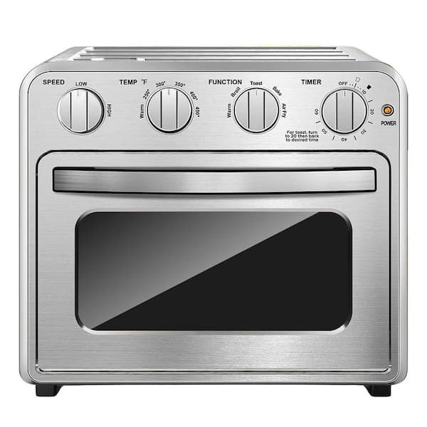 16 Qt. Silver Convection Air Fryer Toaster Oven with Accessories, E-Recipes & Even Cooking Technology