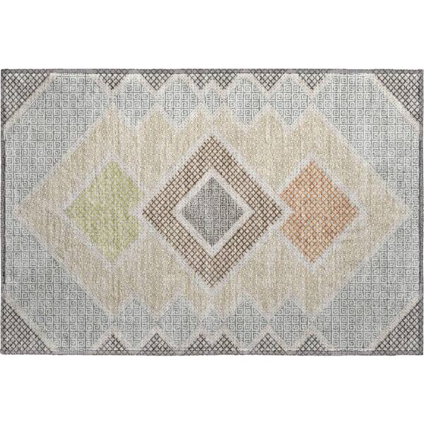 Mayfield Premium Machine Washable Abstract AMF2111 Pewter 2 ft. x 3 ft. Accent Rug
