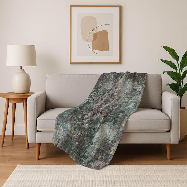 Premium Machine Washable ASB936 Fern 50 in. x 70 in. Sherpa Throw Blanket