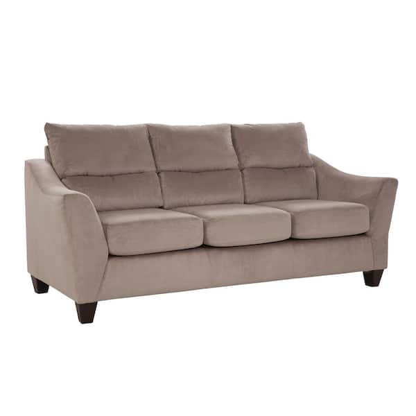 American Furniture Classics Modern Mocha Series 85 in. Flared Arm Microfiber Fabric Modern Style Rectangle Sofa in Brown