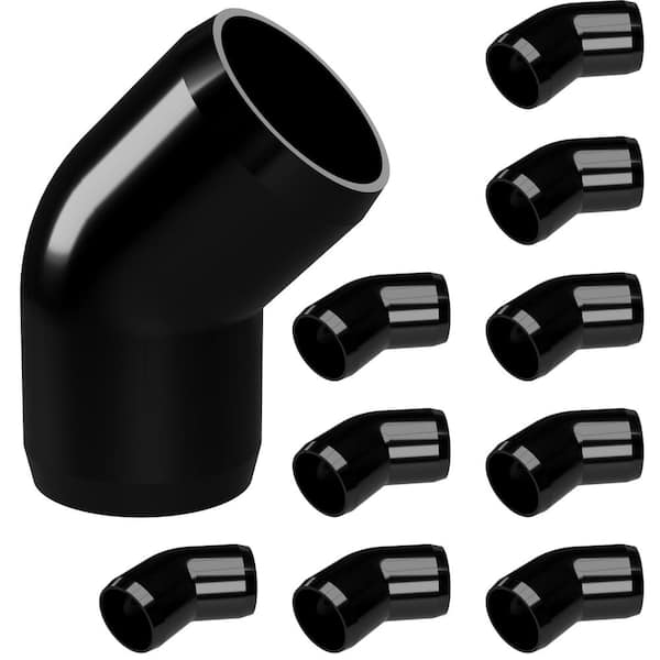 Formufit 1/2 in. Furniture Grade PVC 45-Degree Elbow in Black (10-Pack)