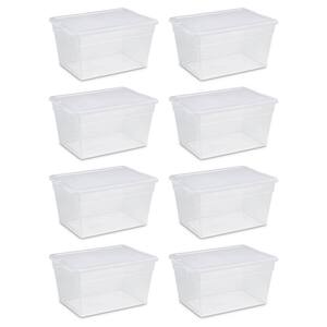 56-Quart Clear Plastic Storage Container with Latching Lid (8 Pack)