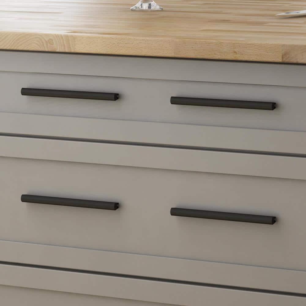 Matte Black Adjustable Brass Cabinet Drawer Pulls with Mounting Hardware