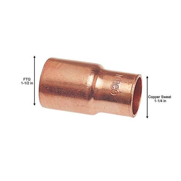 1-1/4" x 1/2" Copper T Tee Sweat Solder Pressure Fits Standard Plumbing Copper 